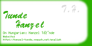 tunde hanzel business card